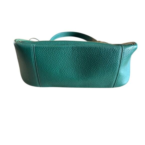Coach Pebbled Leather Hobo Shoulder Bag Green 12x10x5 - Picture 9 of 9